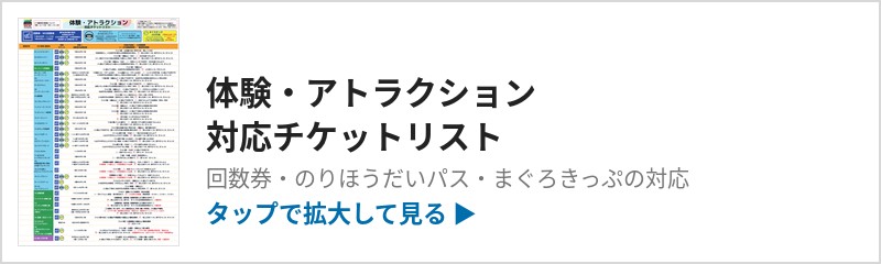 体験・アトラクション対応チケットリスト